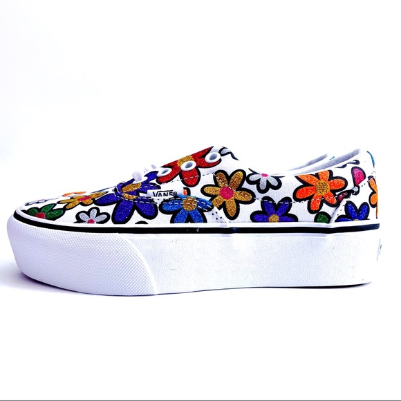 Vans Shoes - 🆕 Vans Glitter Daisies Era Platform Shoes Sneakers Rainbow Floral Womens Size 5